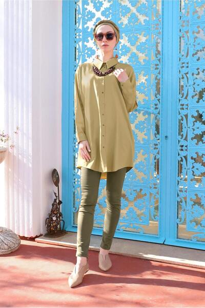 TRENDTESETTÜR ΓΥΝΑΙΚΕΙΟ ΠΡΑΣΙΝΟ (ΕΛΑΙΟ) ΑΝΔΡΙΚΟ ΜΠΛΟΥΖΑ ΜΕ ΚΟΥΜΠΙΑ 0311