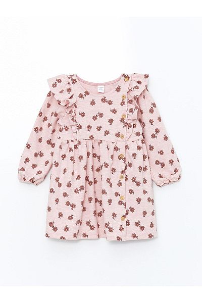 LC Waikiki Lcw Kids Printed Crew Neck Floral Baby Girl Dress