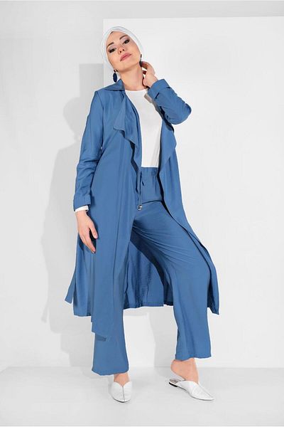 TRENDTESETTÜR Γυναικείο Navy Blue (INDIGO) Παντελόνι με ελαστική μέση 2775