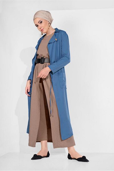 TRENDTESETTÜR Navy Blue Indigo Wear - Συγκεντρωμένη μέση, τσέπες 5275
