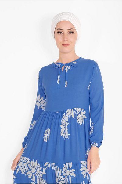 TRENDTESETTÜR Γυναικείο φόρεμα με μοτίβο λουλουδιών Navy Blue (INDIGO) 5130
