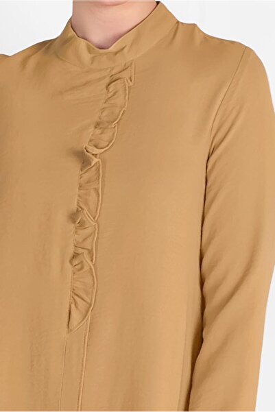 TRENDTESETTÜR Women's Orange (A.HARDAL) Judge Collar Asymmetric Cut Tunic 3065