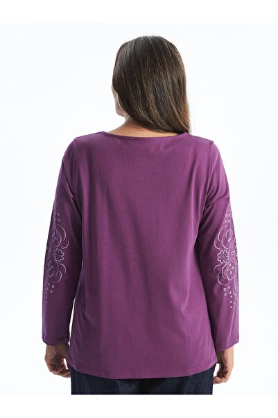 LC Waikiki Γυναικεία μακρυμάνικη μπλούζα LCW Grace Crew με λαιμόκοψη