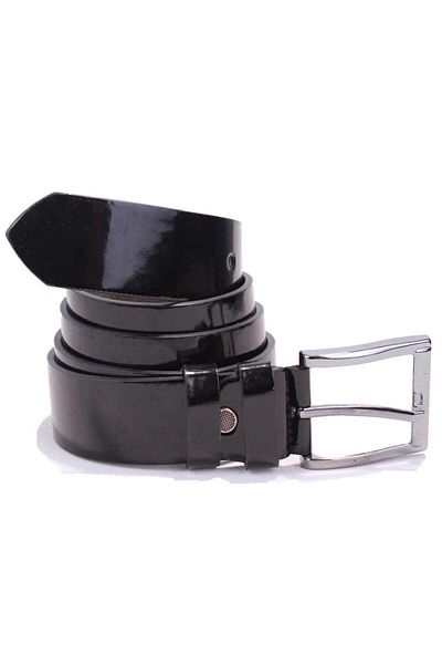 DAGOSTER DMK26-355 Μαύρη λουστρίνι 4 cm Ανδρική ζώνη από συνθετικό δέρμα