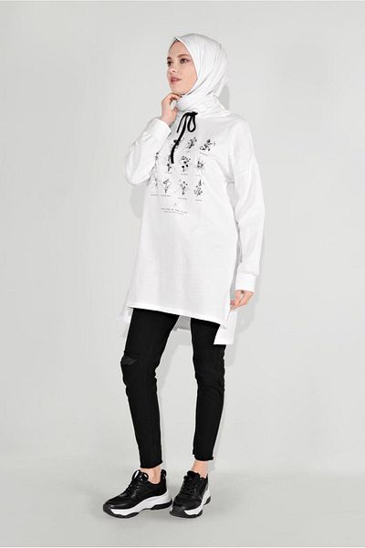 TRENDTESETTÜR Γυναικεία φόρμα με κουκούλα με στάμπα 8236