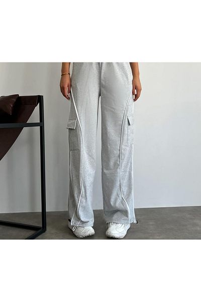 DENİKK Yudoowear, πλεκτό ύφασμα γκρι μαλένγκα χρώμα σχοινί ριγέ φούτερ