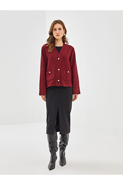 LC Waikiki V-Neck Textured Women's Cardigan