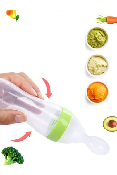 Transformacion Silicone Feeding Bottle with Spoon - Baby Girl Feeder 719715