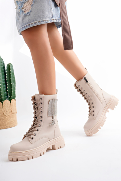 McDark CIZME POSTAL BEJ PENTRU FEMEI