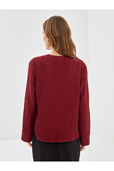 LC Waikiki V-Neck Textured Women's Cardigan