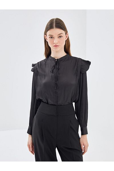 LC Waikiki Γυναικεία σατέν μπλούζα LCW Modest με γιακά