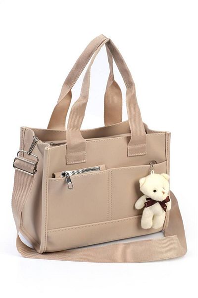 chocolatebag Geantă de damă bej - piele artificială Buzi, ursuleț de pluș, curea încrucișată