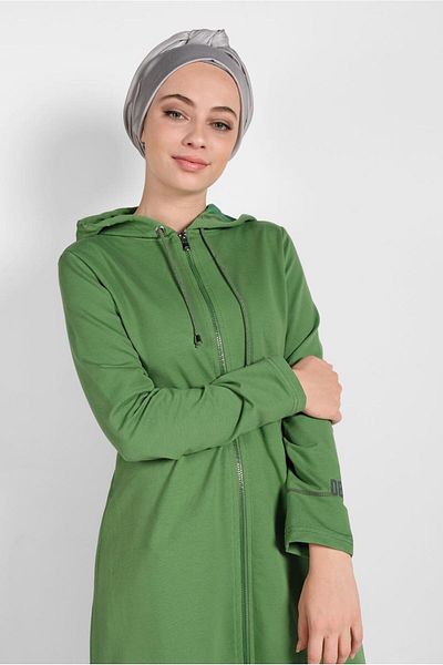 TRENDTESETTÜR Γυναικείο μπουφάν με πράσινη κουκούλα 5629