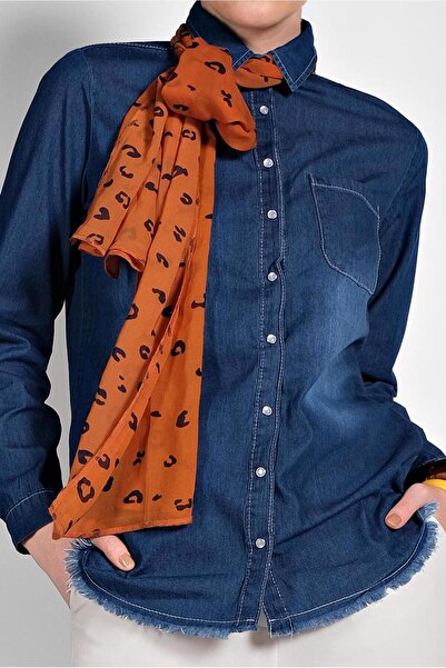 TRENDTESETTÜR Жіноча темно-синя (ІНДИГО) джинсова блуза на кнопках 9233