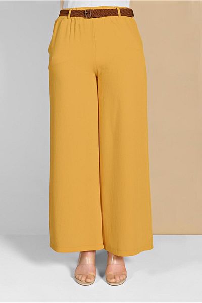 TRENDTESETTÜR Women's Yellow Wide Leg Trousers 00200