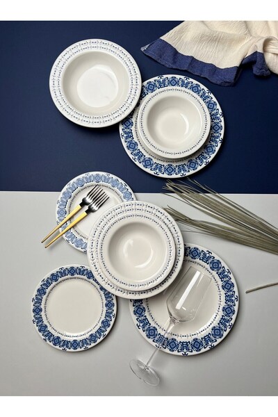 tabakevi Bonsai Blue Garden Porselen Yemek Takımı 4 Kişilik 16 Parça