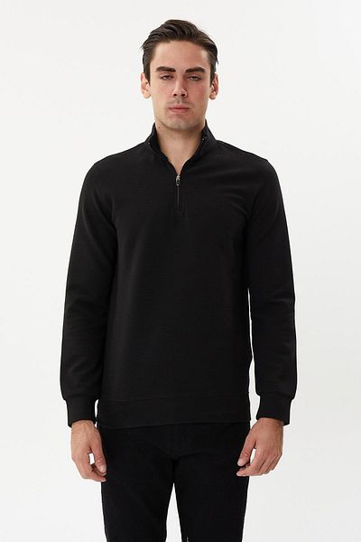 Twister Jeans Men's Twister Jeans - Zip-Up, Half-Neck, Jacquard, Special Texture Sweatshirt Esw 2884