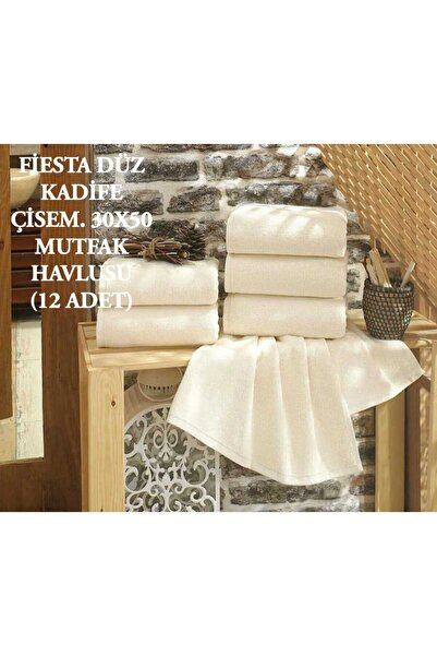 HMZ Кадифе 12-панельний однотонний рушник для кухні - 30x50 см