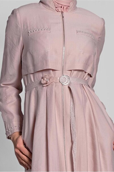 TRENDTESETTÜR Γυναικεία Πούδρα Judge Collar Cotton Trench Coat 1232