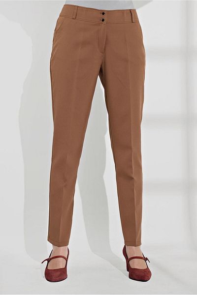 TRENDTESETTÜR Taba γυναικείο παντελόνι 7502 - με τσέπες και κουμπιά