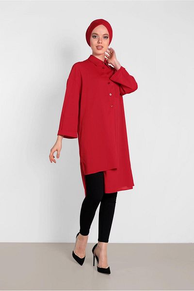 TRENDTESETTÜR 4458 Model Asymmetric Cut Tunic