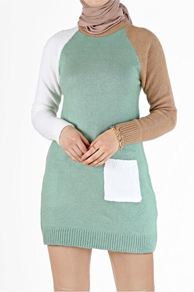 Alvina TRI-COLOR POCKET DETAILED KNITWEAR TUNIC 42053