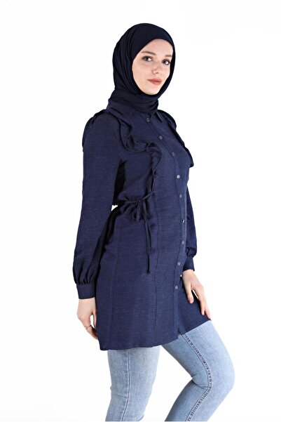 Alvina TUNIC 42390 WITH RIFFLED SIDE BINDING DETAIL