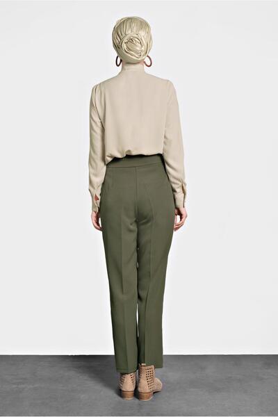 TRENDTESETTÜR Women's Khaki High Waist Trousers 70007