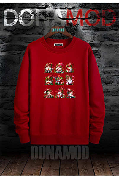 donamod 2025 Anul Nou Pin Roșu Model Crew Gât Moș Crăciun Căprior Halloween H...