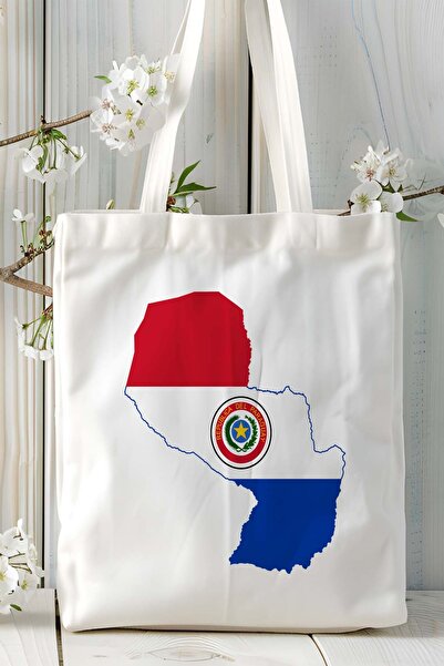 ART HEDİYE Model de geantă de umăr din pânză imprimată cu steagul PARAGUAY