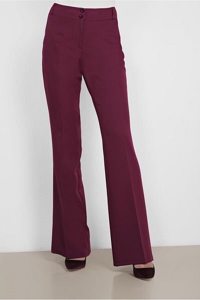 TRENDTESETTÜR Women's Burgundy (K.BORDO) High Waist Trousers 7548