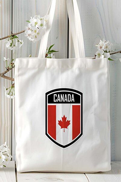 ART HEDİYE Model de geantă de umăr cu steag canadian canadian imprimat