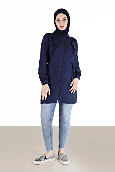 Alvina TUNIC 42390 WITH RIFFLED SIDE BINDING DETAIL