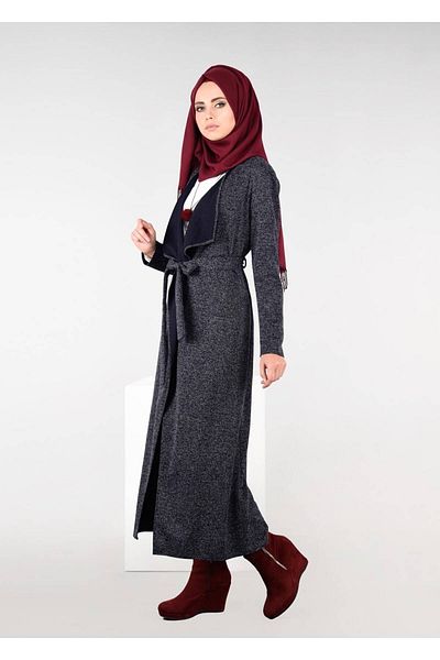 TRENDTESETTÜR Γυναικείο μπουφάν Navy Blue Belted 4933