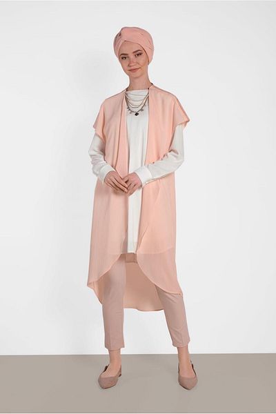 TRENDTESETTÜR Women's Powder 2-Piece Shoulder Detailed Tunic 4475