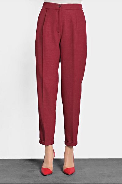TRENDTESETTÜR Women's Red Carrot Trousers 70002