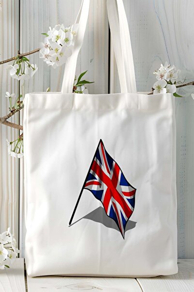 ART HEDİYE model de geantă de umăr din pânză imprimată cu steagul Angliei