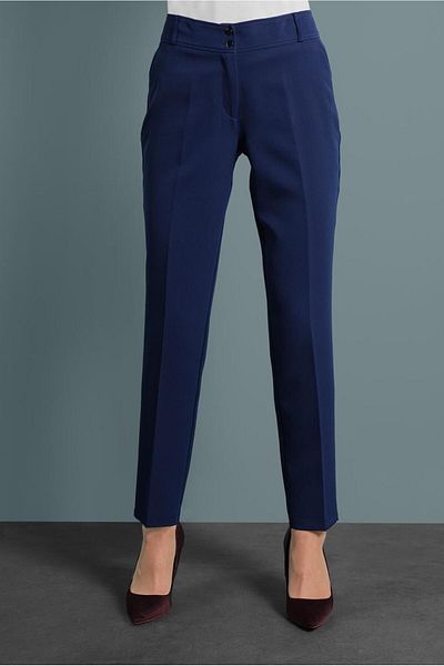 TRENDTESETTÜR Women's Navy Blue (K.NDIGO) Buttoned Trousers with Pockets 7502