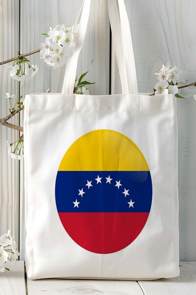 ART HEDİYE Model de geantă de umăr din pânză imprimată cu steagul venezuelei