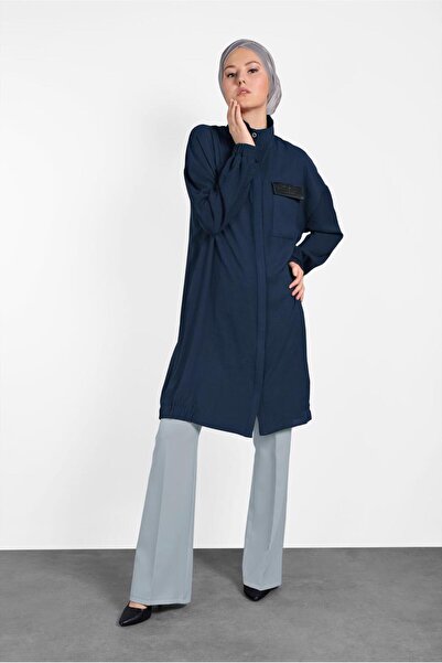 TRENDTESETTÜR Жіноча темно-синя туніка з кишенями 4053