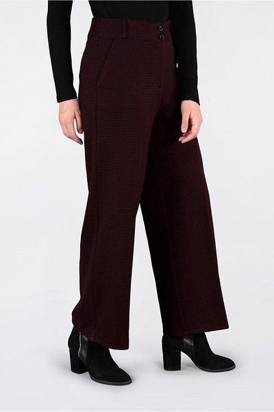 TRENDTESETTÜR Burgundy Women's Wide Cut Pants - 7448