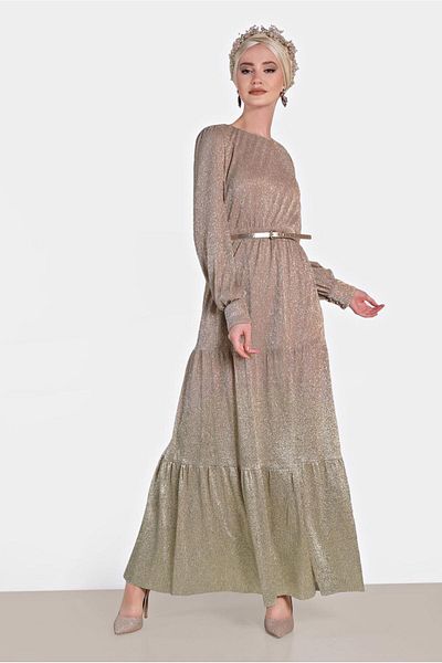 TRENDTESETTÜR Γυναικεία Πούδρα (ΣΟΜΟΝ) Gradient Gradient Glitter Βραδινό Φόρεμα 5622