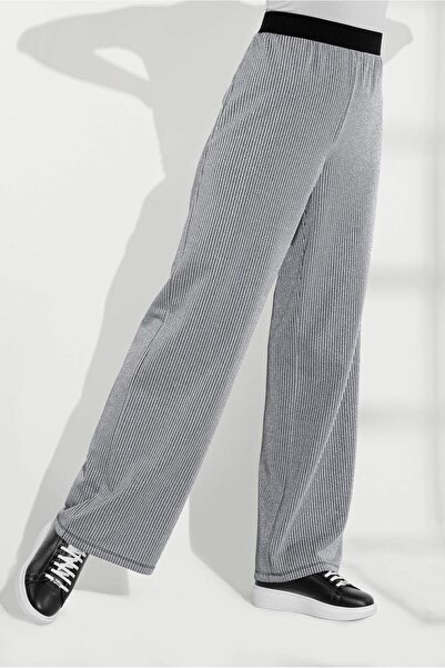 TRENDTESETTÜR Women's Silver Glitter Trousers 7550