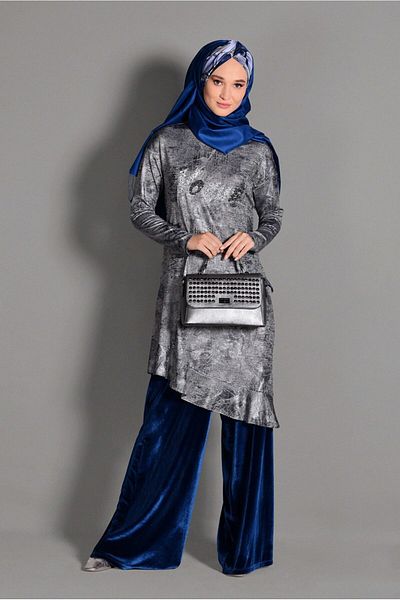 TRENDTESETTÜR Women's Gray Flounce Tunic - 4829