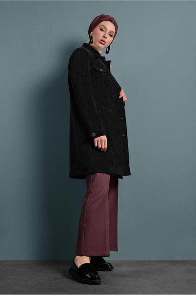 TRENDTESETTÜR Γυναικεία Μαύρη Καμπαρντίνα Velvet 10140