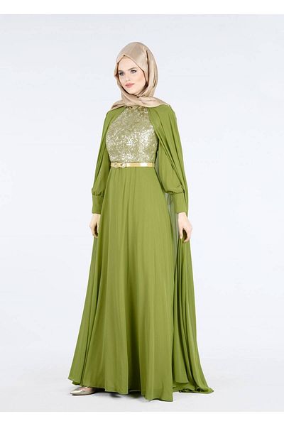 TRENDTESETTÜR Sequin Embroidered 2-Piece Evening Dress 5177