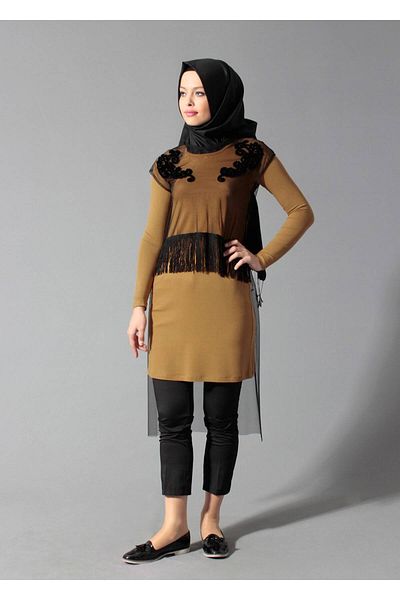 TRENDTESETTÜR Women's Orange (MUSTARD) 4098 Tunic