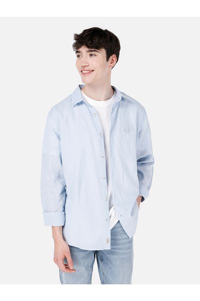 Colin's Ανδρικό μακρυμάνικο πουκάμισο Comfort Fit με λαιμόκοψη