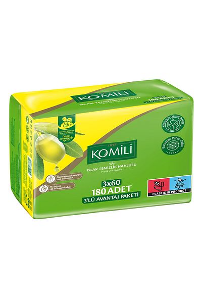 Komili Wet Towel 3x60 Pieces