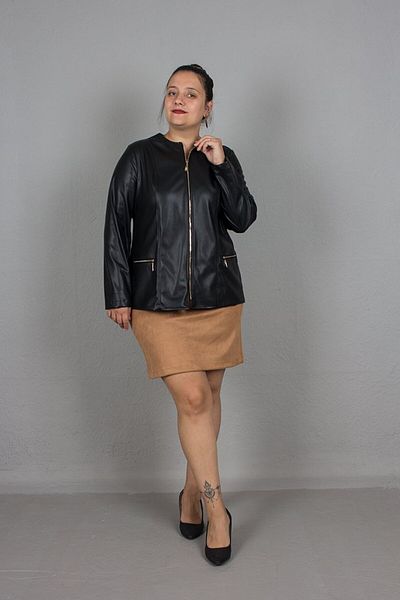 Truva XXL Large Size Suede Leather Coat